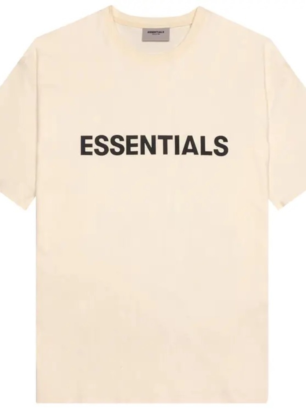 Essentials Fear Of God Unisex Cream/Light Tan T‑Shirt with Black Logo
